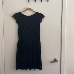 Black lace dress with cap sleeves from Aritzia